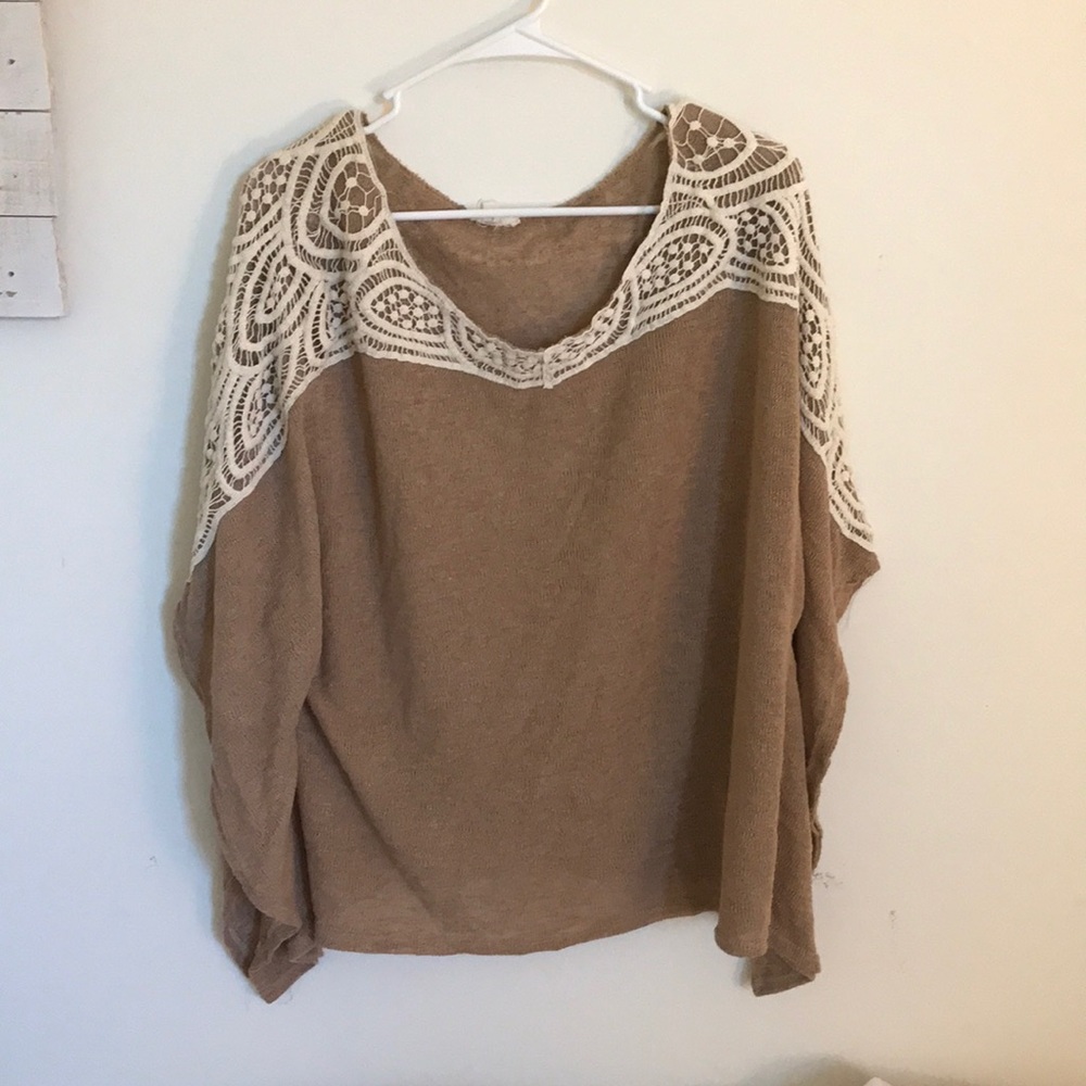 Flowy Brown Lace Top